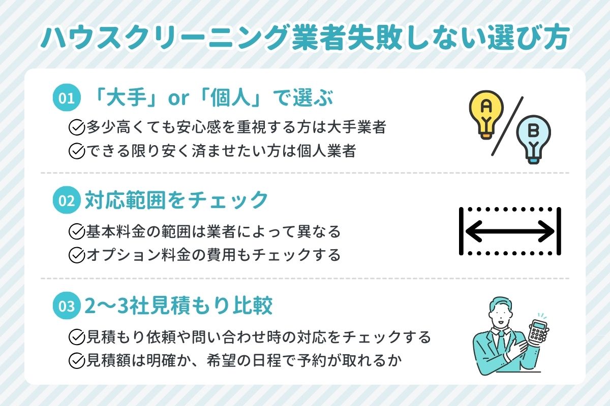 ハウスクリーニング業者失敗しない選び方