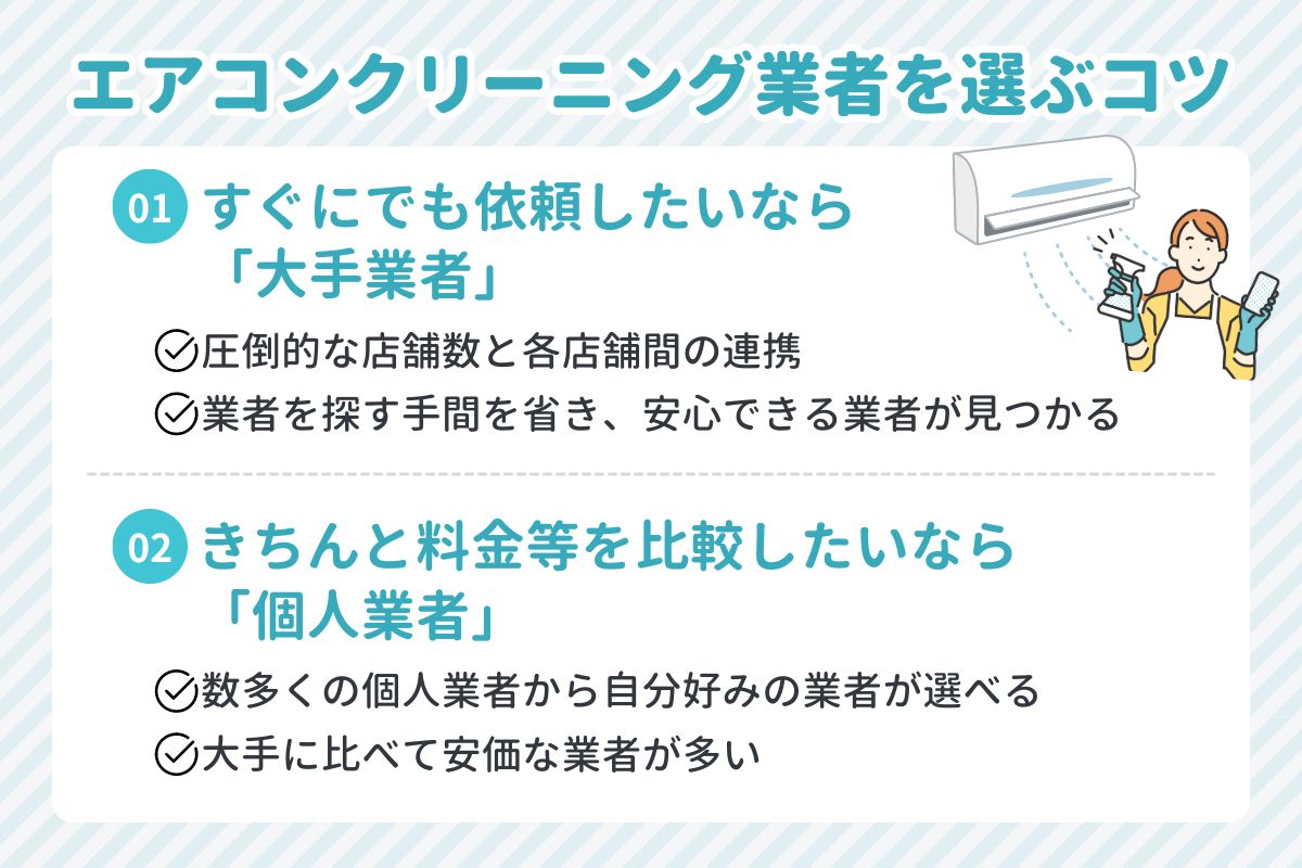 即日対応しているエアコンクリーニング業者を探すコツ