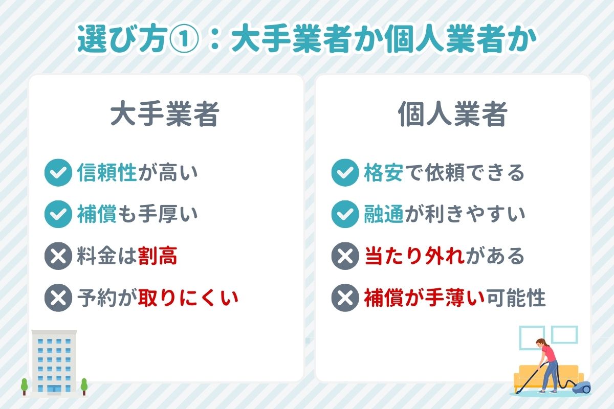 選び方①大手業者か個人業者か