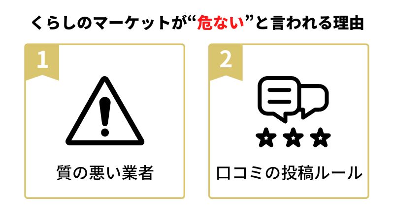 くらしのマーケットが危ないと言われる理由