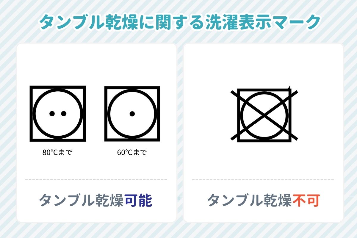 タンブル乾燥に関する洗濯表示マーク